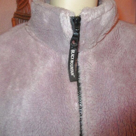80s Vtg Black Mountain Fleece Coat Size 2X High Pile Violets Full Zip Purple - Picture 3 of 10